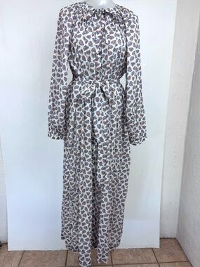 DOEN JOHANNA DRESS in Sea Salt Bedford Paisley size Medium